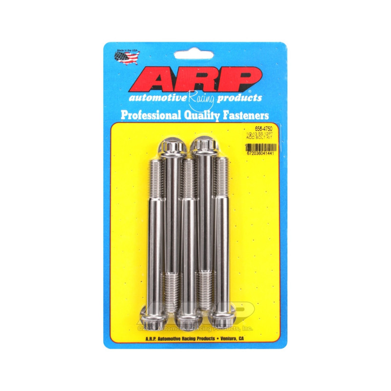 Set de șuruburi și piulițe universale ARP 1/2-13 – Oțel inoxidabil, 12 capete x 5 - ARP-656-4750 - 656-4750 - 3666618195407